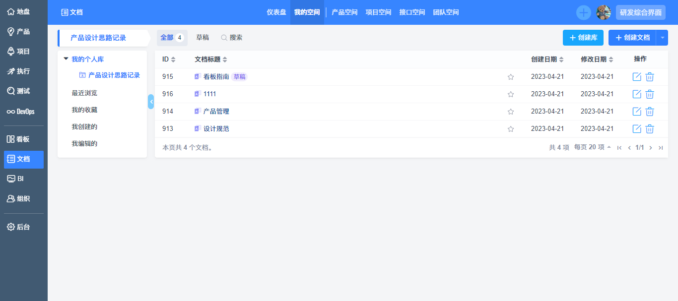 禅道18.4.alpha1发布，BI新增维度管理及3张内置大屏，权限和文档功能交互全新升级