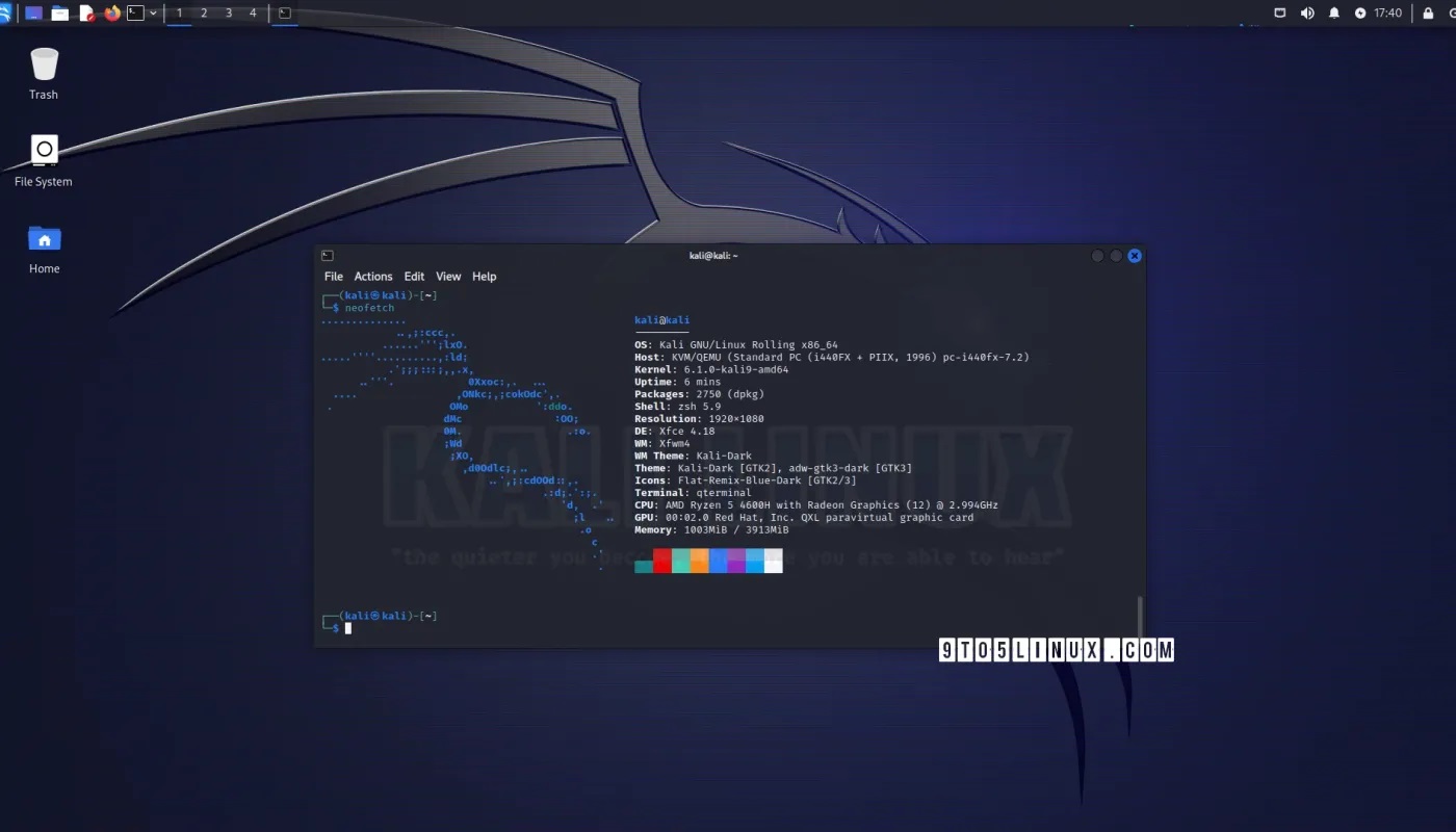 Kali Linux 2023.2为Xfce版带来PipeWire支持，彻底改造i3桌面