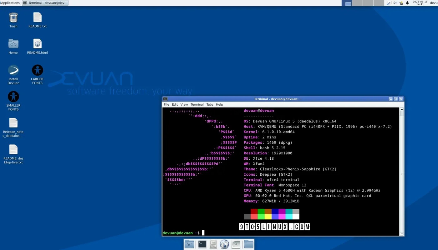基于 Debian 12 的 Devuan GNU+Linux 5 为软件自由爱好者而生
