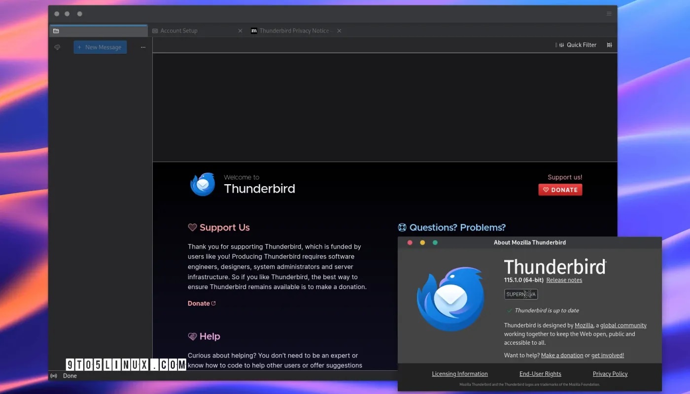 Thunderbird 115.1 改进 Flatpak 支持，默认隐藏快速过滤栏