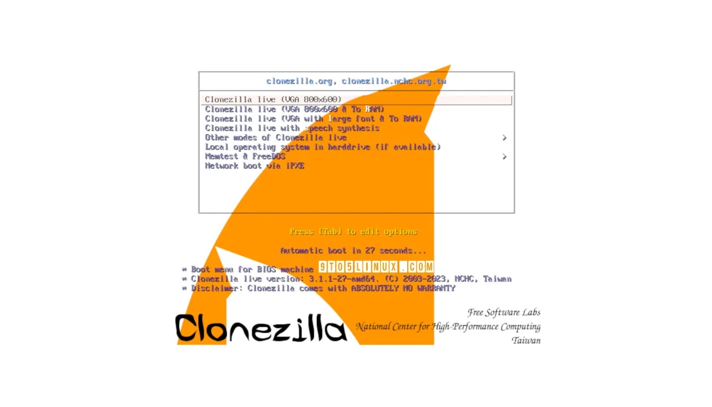 Clonezilla Live 3.1.1 将内核提升至 Linux 6.5，新增多项磁盘克隆改进