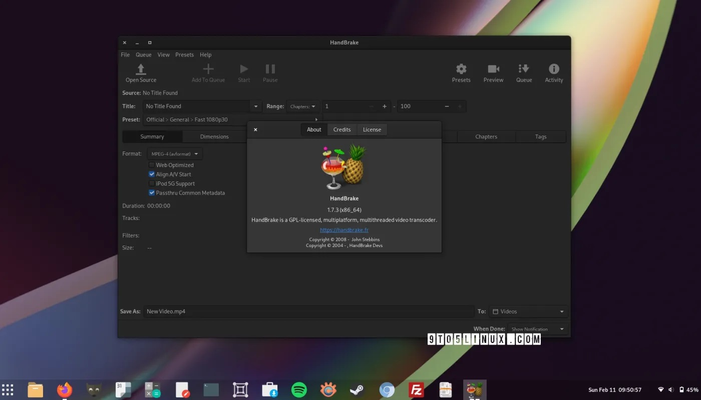 HandBrake 1.7.3 版开源视频转码器发布，包含 Linux 修复程序