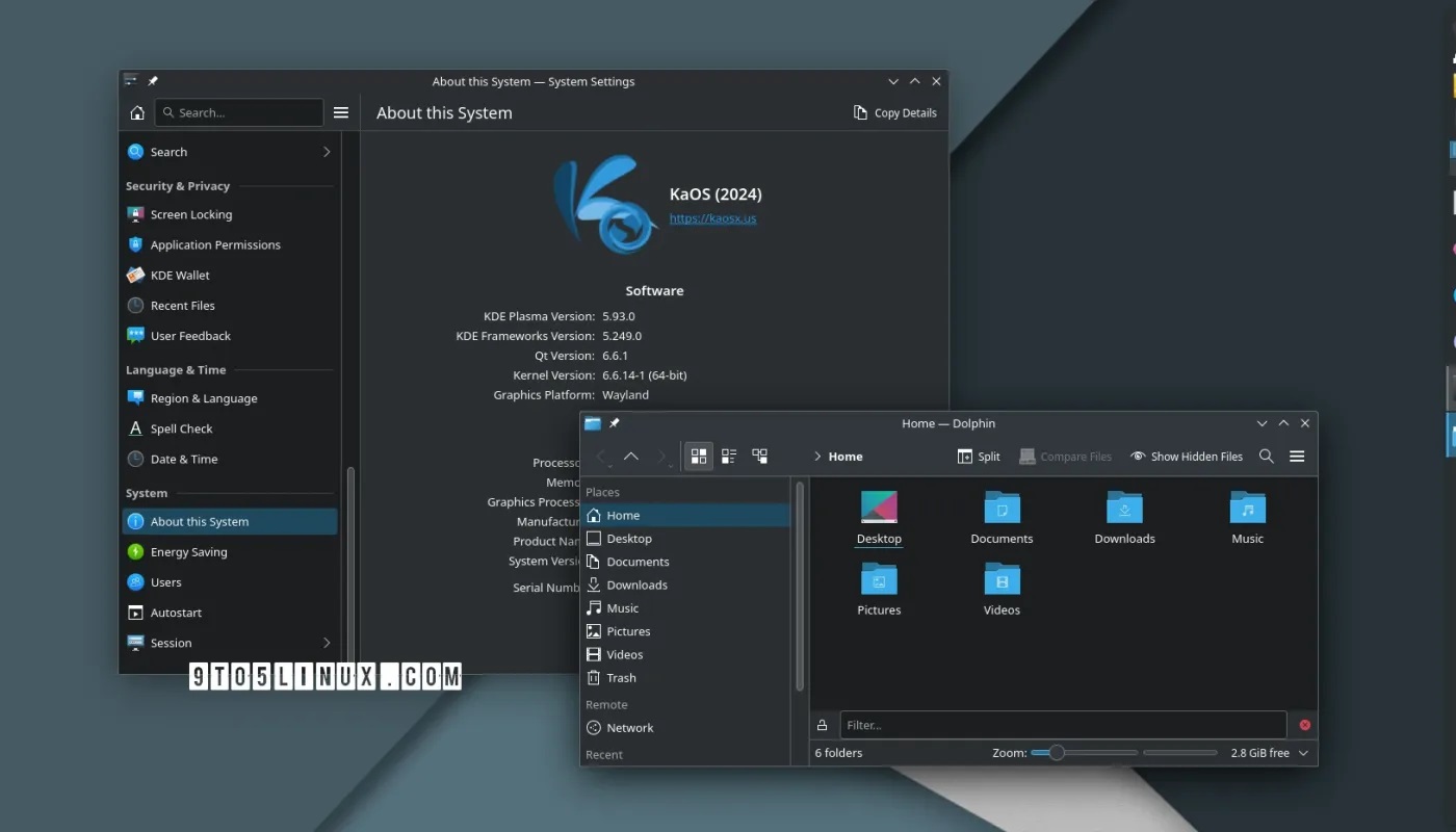 基于纯 KDE Plasma 6 环境的 KaOS Linux 2024.01 发布