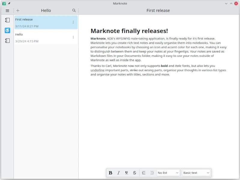 KDE 推出新的 Marknote 应用程序