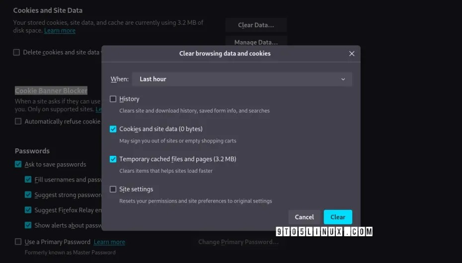 火狐浏览器 128 进入测试版测试,改进了清除用户数据的对话框