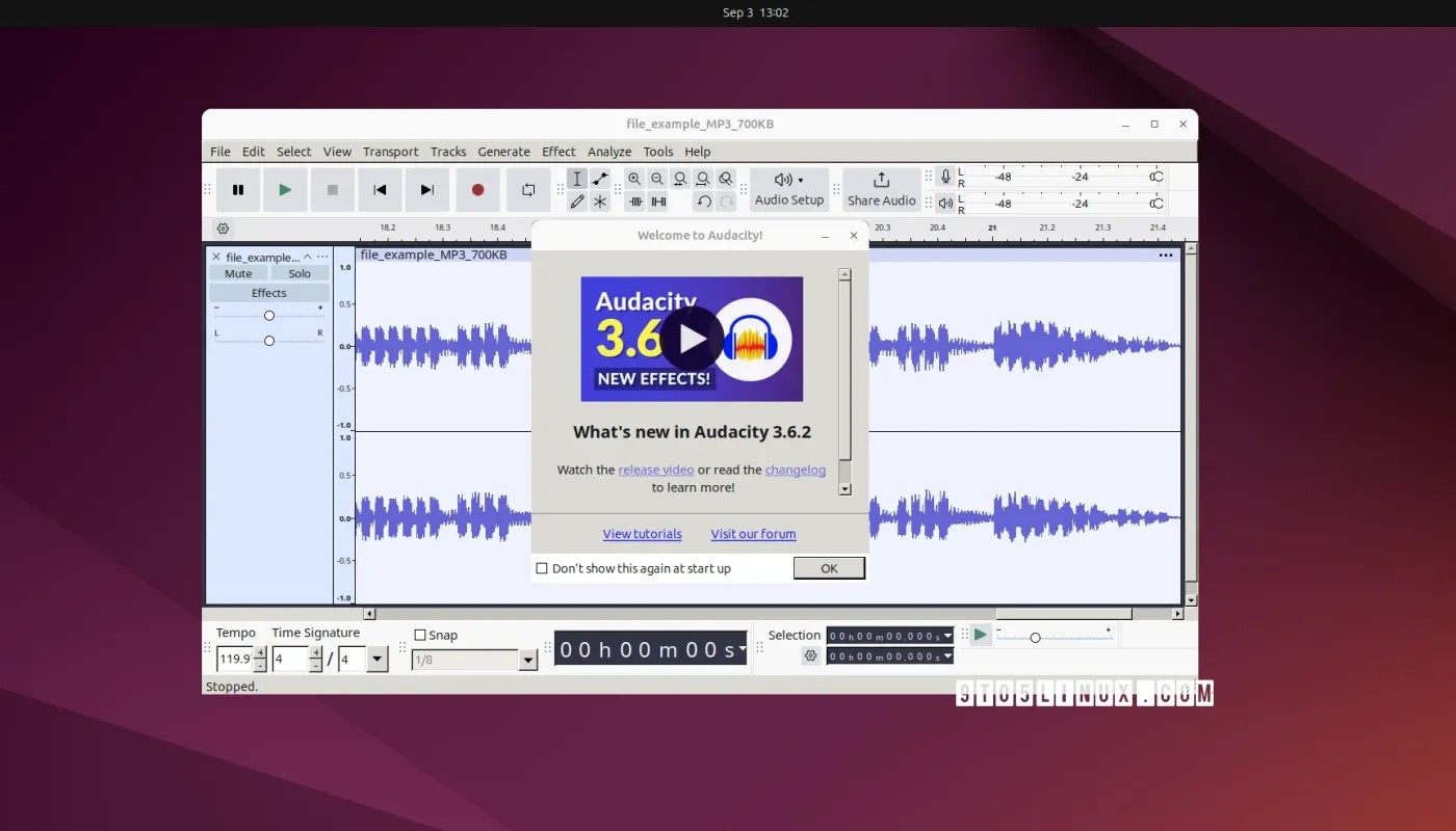 Audacity 3.6.2 音频编辑器添加了 Legacy Effects 部分,修复了多个错误