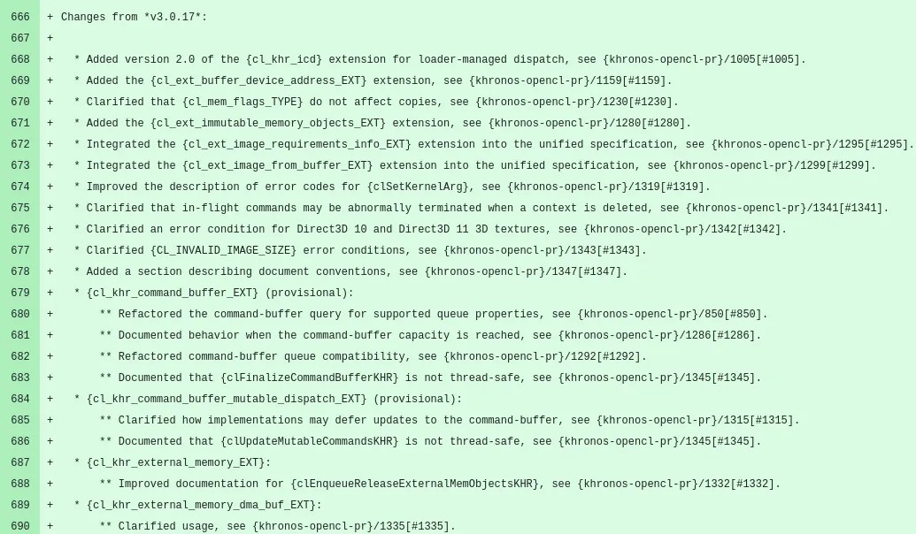 OpenCL 3.0.18 发布,包含新的扩展和其他更新