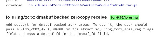 IO_uring零拷贝接收看到 DMA-BUF 支持计划用于 Linux 6.16
