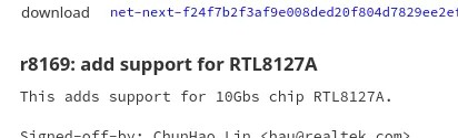 Linux 6.16 支持 Realtek RTL8127A 10GbE 以太网控制器