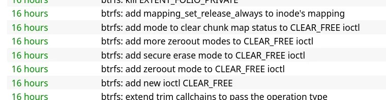 btrfs “CLEAR_FREE” 看起来将为 Linux 6.16 做好准备