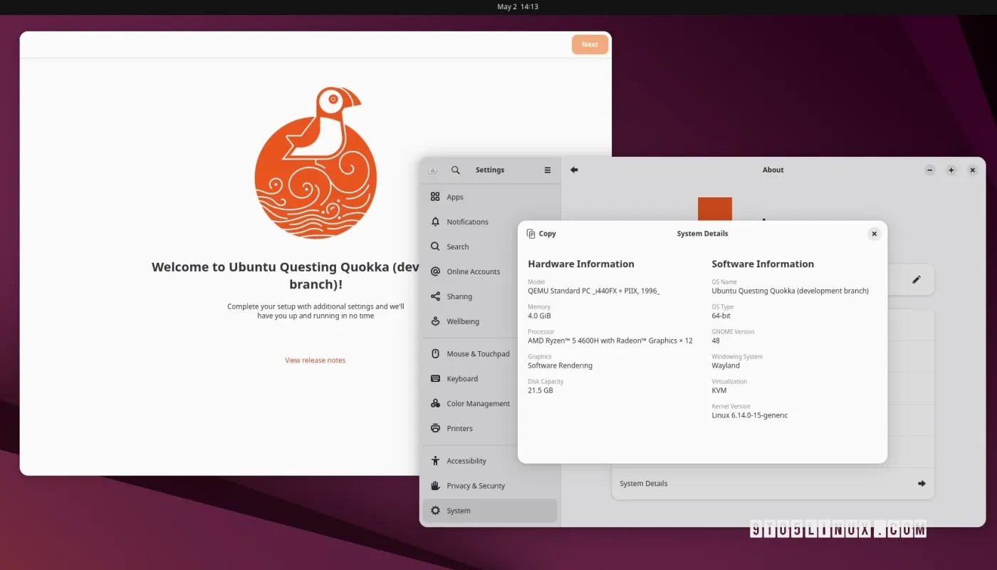 Ubuntu 25.10 （Questing Quokka） 每日构建 ISO 现已可供下载