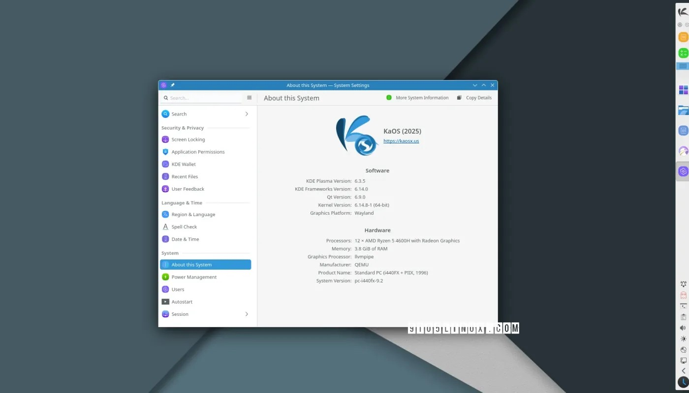 独立发行版 KaOS 2025.05 随 Linux 6.14 和 KDE Gear 25.04 一起推出