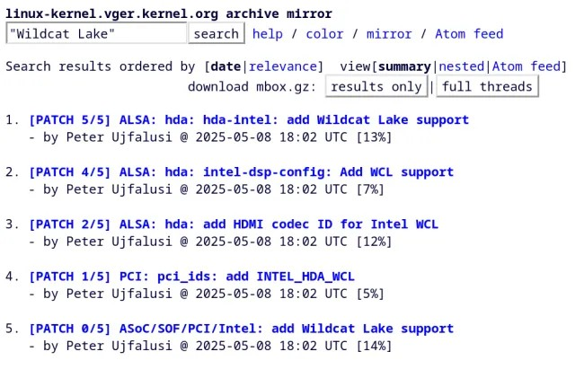 Intel 开始发布 Wildcat Lake 的 Linux 补丁