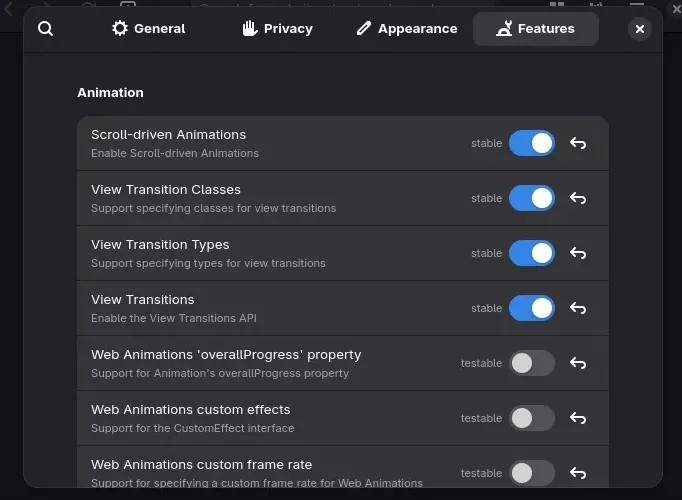 GNOME Web 使切换 WebKit 功能变得更加容易
