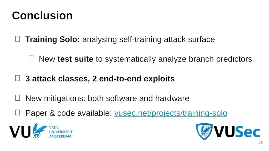 Training Solo:针对Intel和Arm CPU的新一组严重安全漏洞暴露