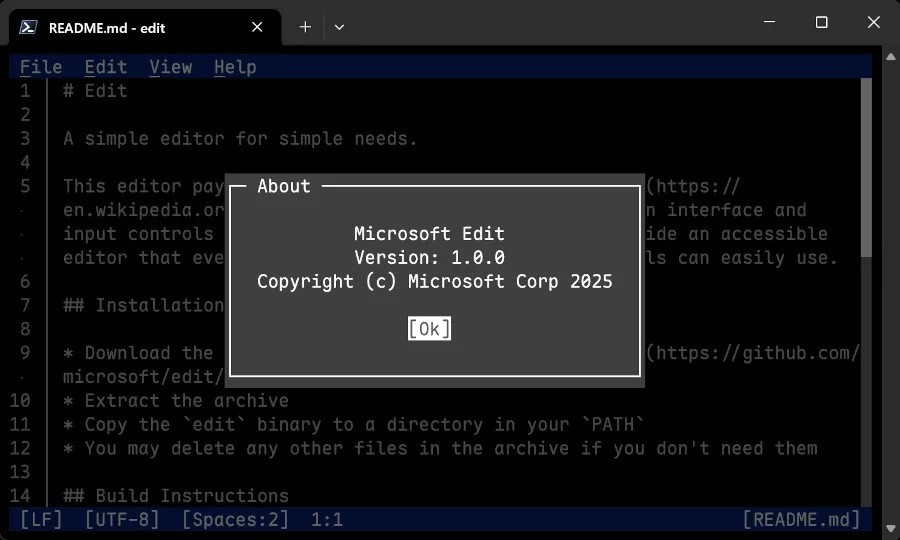 Microsoft 使 “Edit” 命令行编辑器开源，WSL 也开源