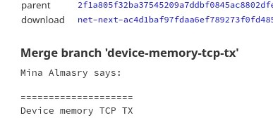 设备内存 TCP TX 支持排在 Linux 6.16 之前
