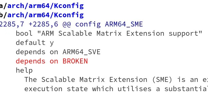 Linux 6.16 支持 Arm 可扩展矩阵扩展 “SME”