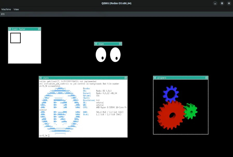 基于 Rust 的 Redox OS 开始实现 X11 支持,GTK3 移植