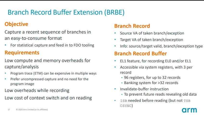 Linux 6.17 支持 Arm 的 BRBE