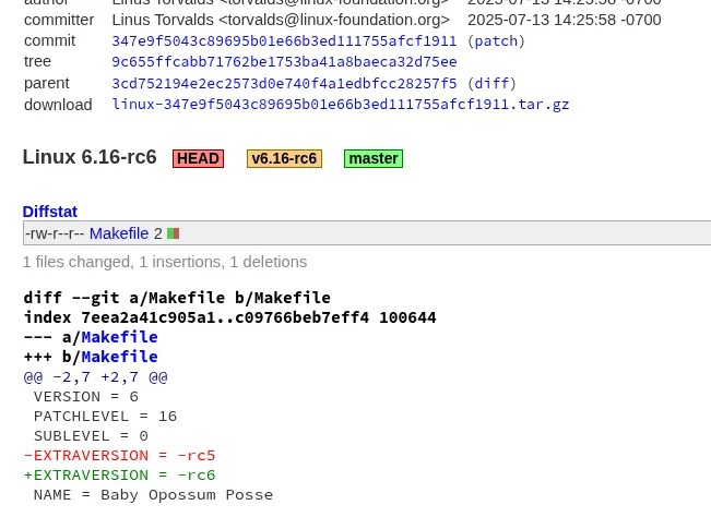 Linux 6.16-rc6 发布,具有 Transient Scheduler 攻击缓解措施,AMD Zen 2 修复