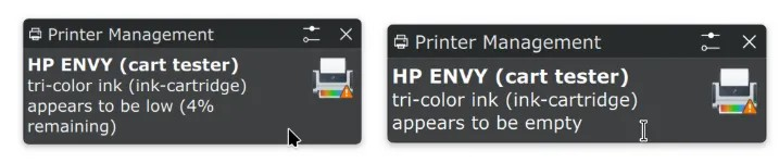 KDE Plasma 6.5 添加了打印机墨水量低的通知