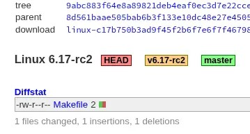 Linux 6.17-rc2 发布，包含性能修复及其他改进