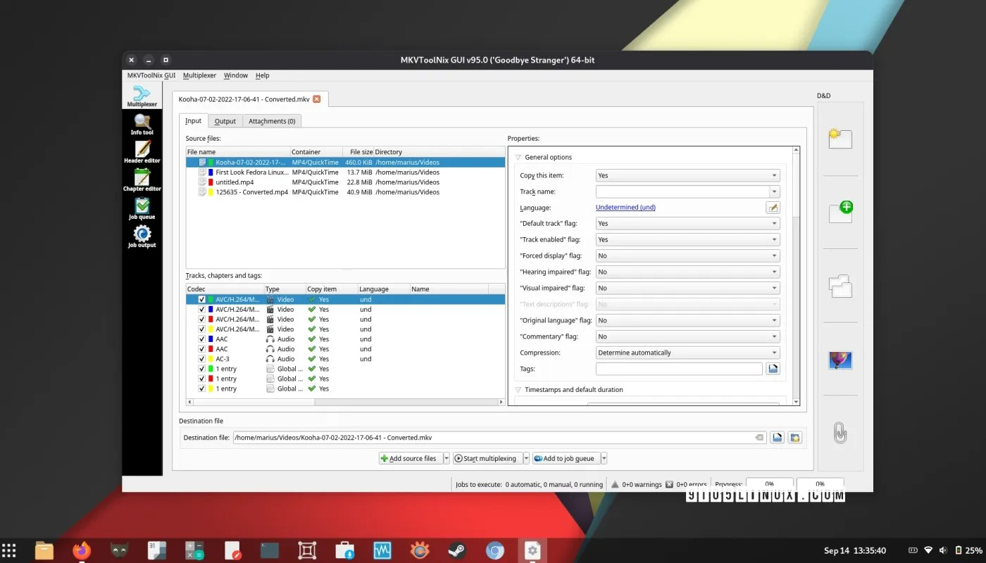 MKVToolNix 95.0 MKV 操作工具改进章节生成功能