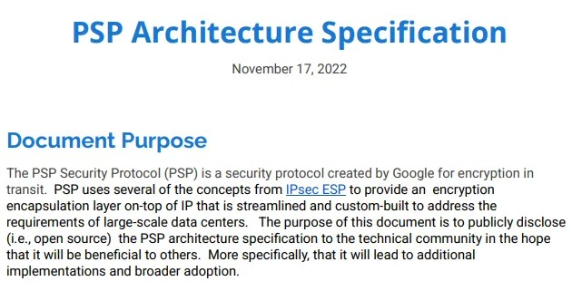 Linux 准备为 Google 的 PSP 加密 TCP 连接提供上游支持