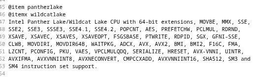Intel Wildcat Lake "-march=wildcatlake" 已添加到 GCC & LLVM Clang 编译器