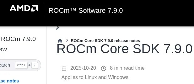 AMD 宣布“ROCm 7.9”作为技术预览版，与 TheRock 构建系统搭配