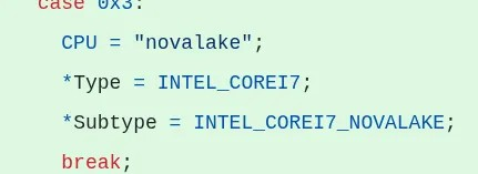 LLVM/Clang 22 合并了对英特尔 Nova Lake架构 "-march=novalake" 的支持
