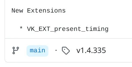 Vulkan 1.4.335 发布,包含非常重要的 VK_EXT_present_timing