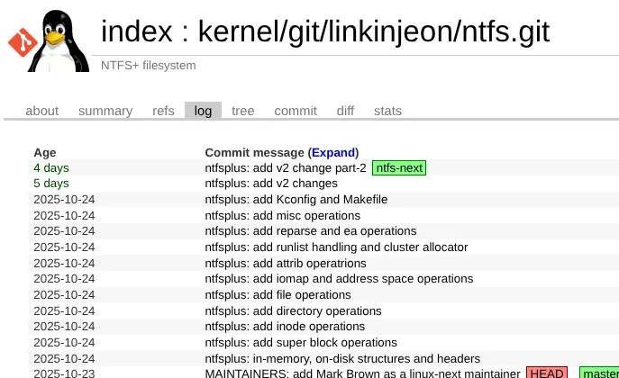 NTFSPLUS 驱动更新，正朝着主线内核发展