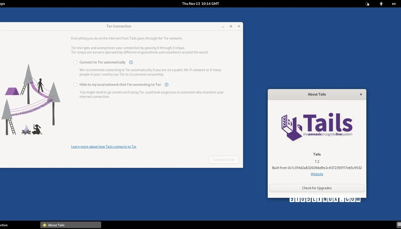 基于 Debian 的 Tails 7.2 发布，包含 Tor 浏览器 15 匿名网络浏览器