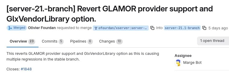 X.Org Server 21.1.21 发布以修复多个回归问题