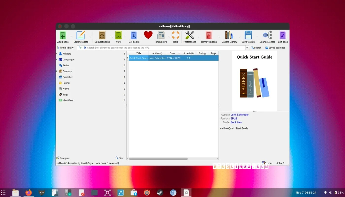 Calibre 8.14 开源电子书管理器更新了 Tolino 驱动程序并修复了错误