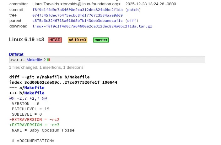 Linux 6.19-rc3 发布,包含一周假期的修复更新