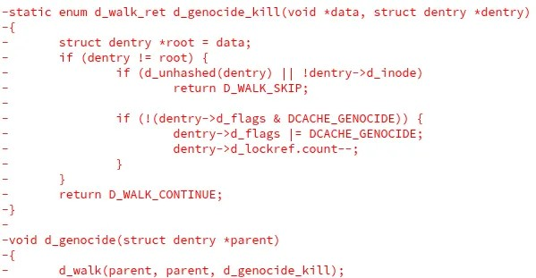 Linux 6.19 移除了内核的 "Genocide" 功能
