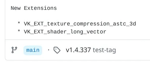 Vulkan 1.4.337 首次推出长向量与 3D ASTC 压缩扩展