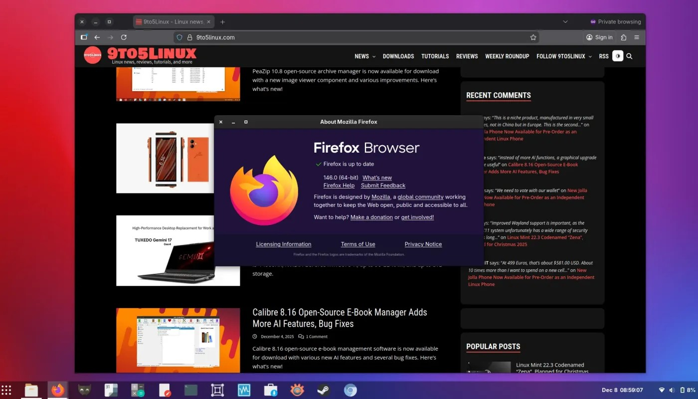 Firefox 146 发布,支持 Wayland 下的分数缩放显示