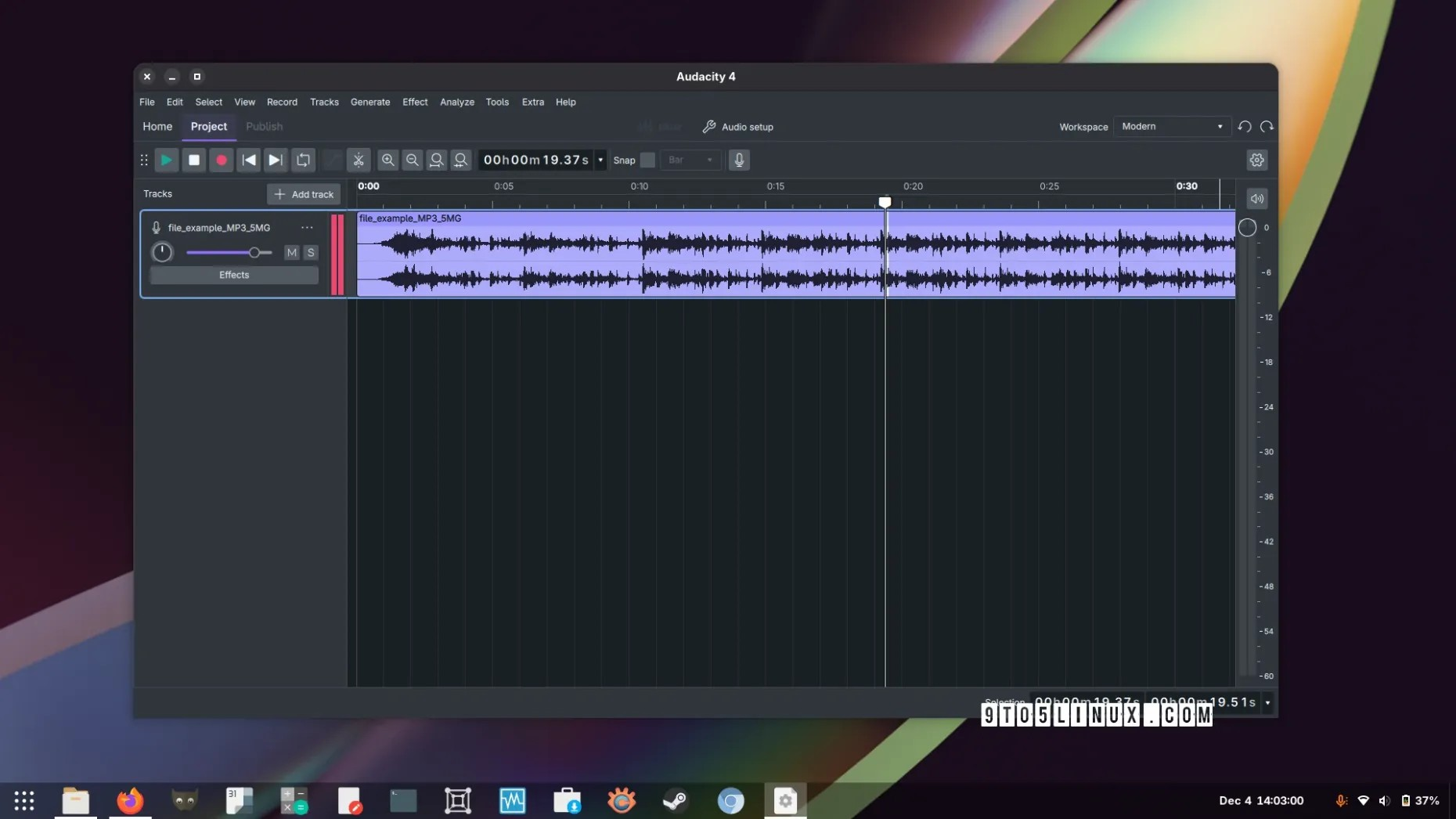 Audacity 3.7.6 音频编辑器支持 FFmpeg 8，频谱小波分析