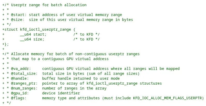 新 AMD Linux 驱动补丁发布，支持批量用户指针分配