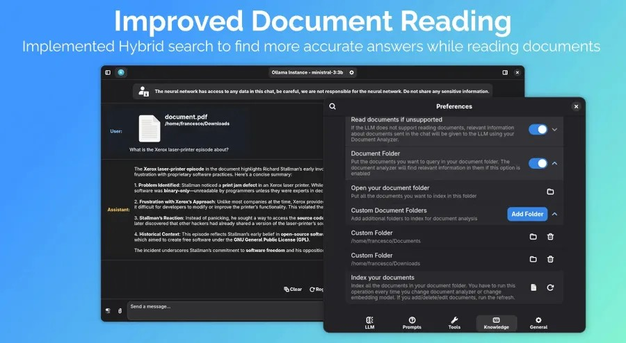 GNOME 的 AI 助手 Newelle 新增 Llama.cpp 支持及命令执行工具