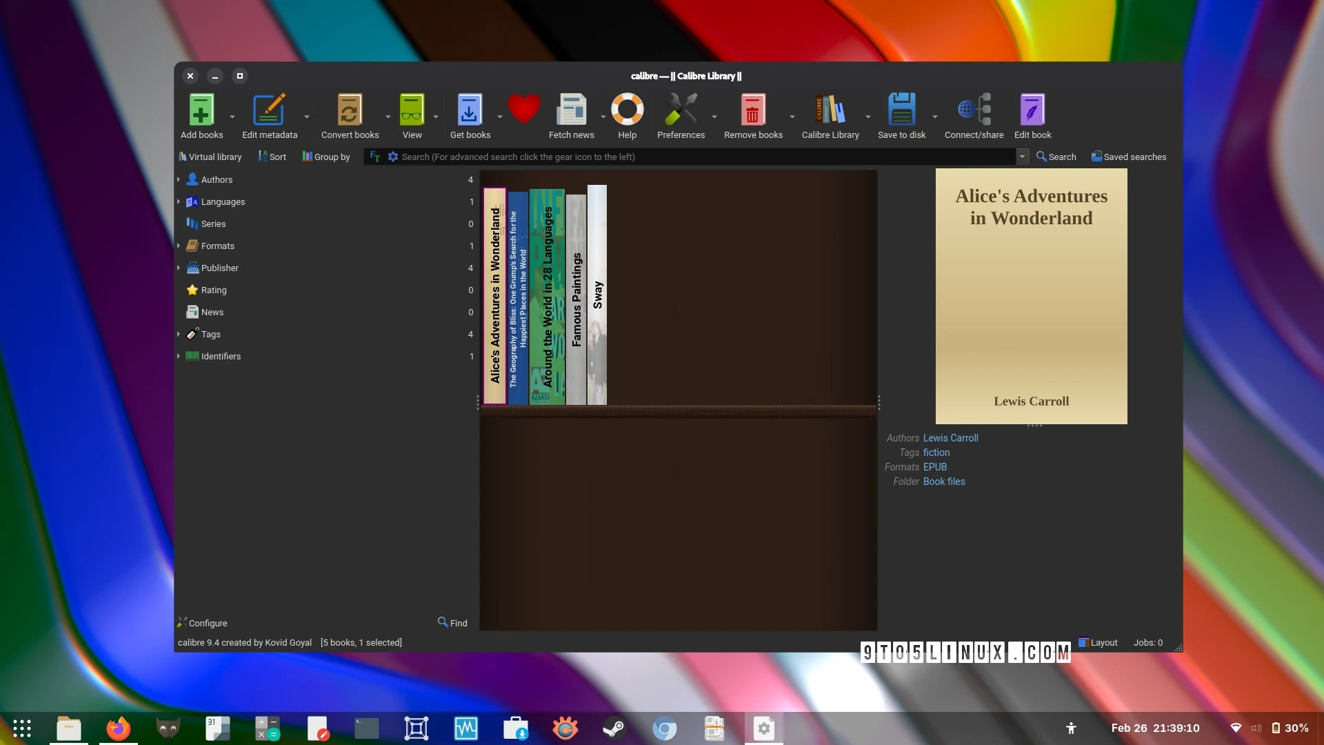 Calibre 9.4 为电子书查看器添加“阅读统计”功能以显示阅读进度