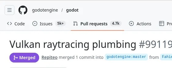 Godot 4.7 在 Vulkan 光线追踪方面取得进展