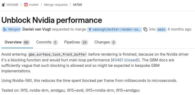 发布 GNOME Mutter 50.rc，具有更好的 NVIDIA 性能、SDR 原生和更好的 HDR