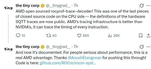 AMD 将 rocprof-trace-decoder 开源